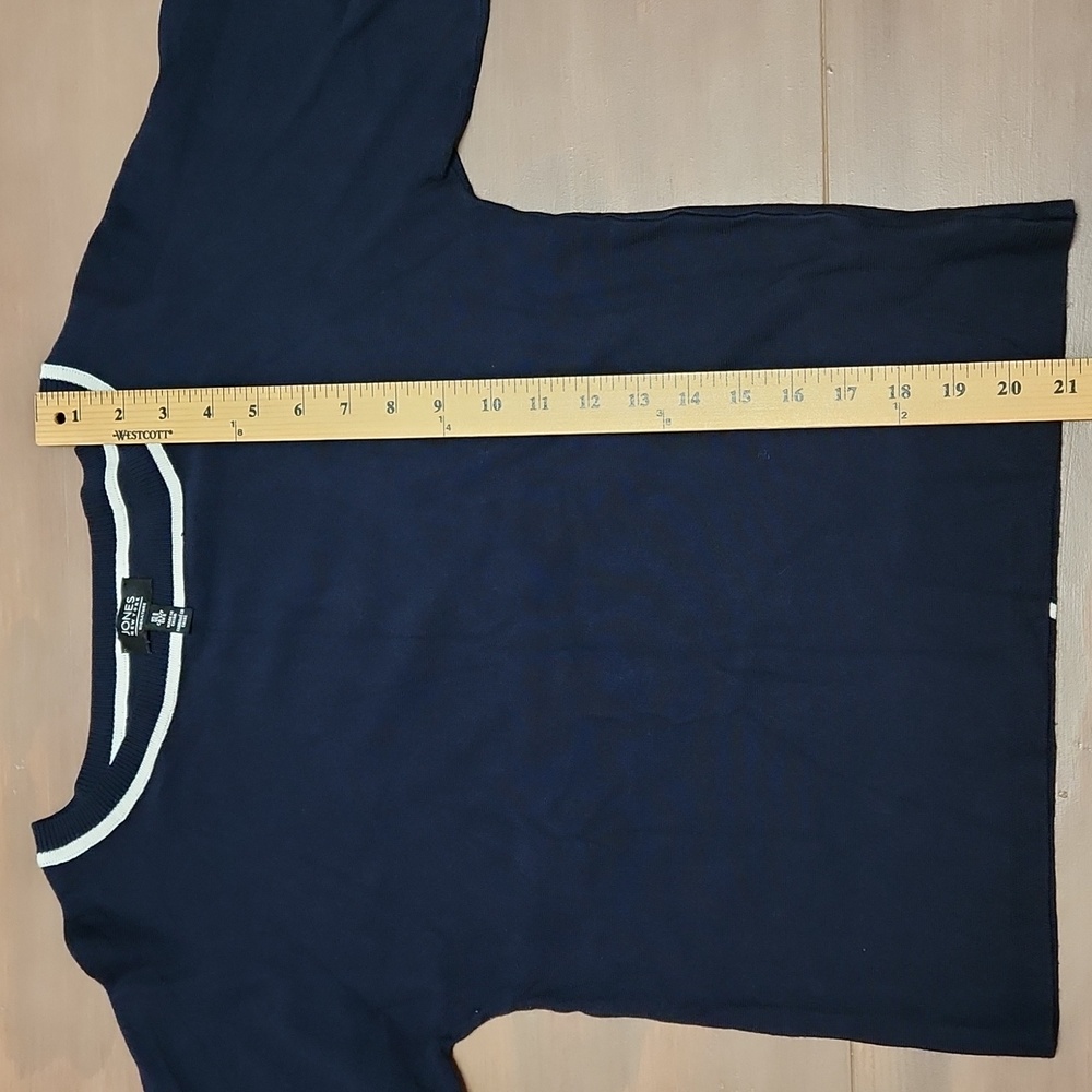 Jones New York Navy Blue & White Sweater Small Classic Nautical - Picture 7 of 8